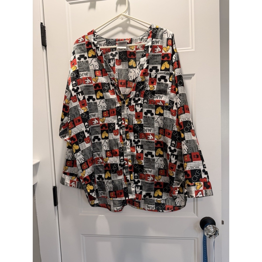 Vintage Walt Disney World Mickey Mouse All Over Print Shirt - AOP Button Down XL
